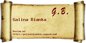 Galina Bianka névjegykártya